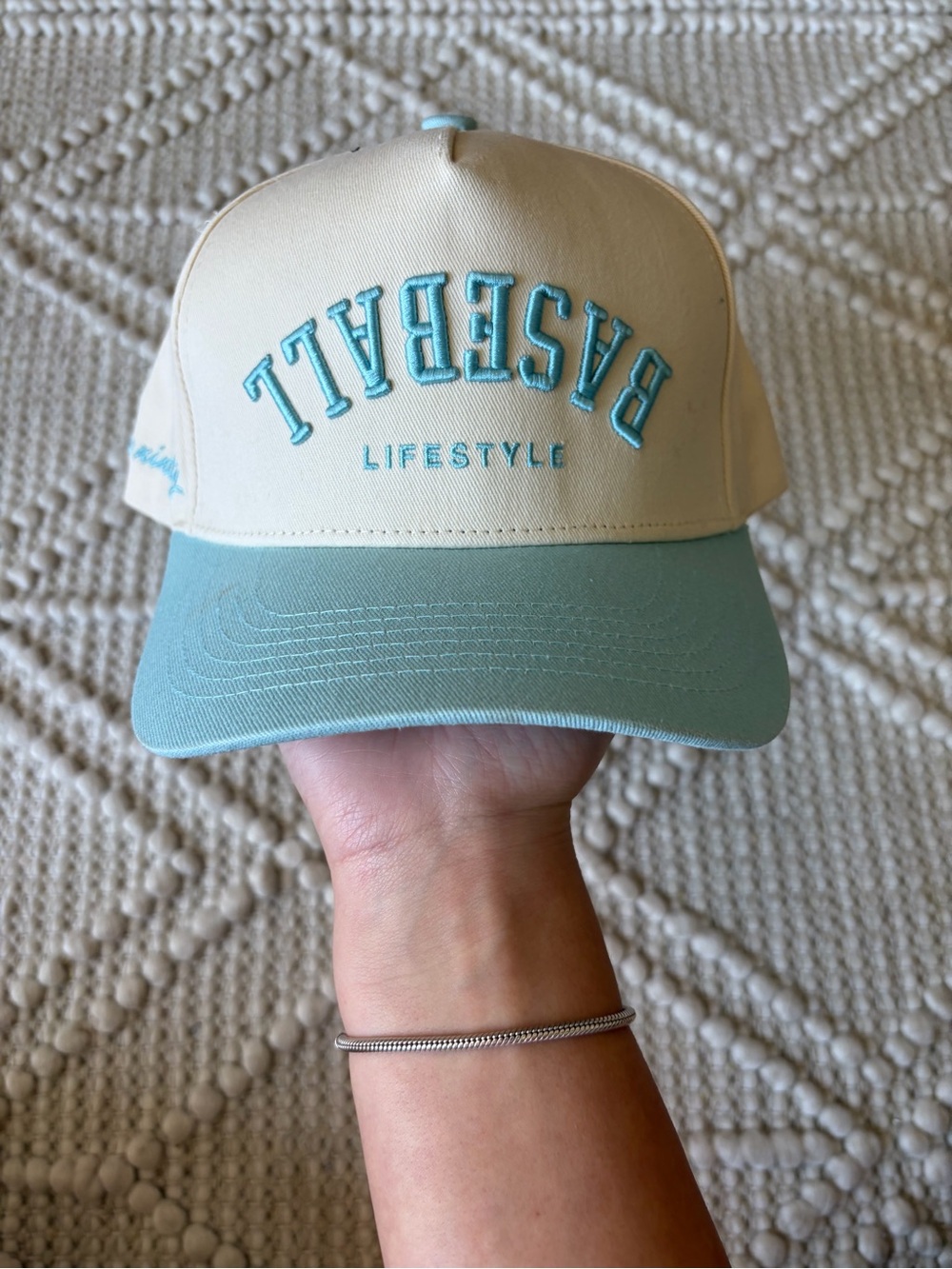 Womens Free Ninety - Beige and Light Blue hat